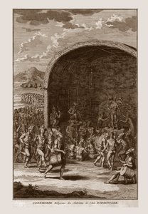 Religieuze ceremonie van de inwoners van het eiland Hispaniola door Bernard Picart