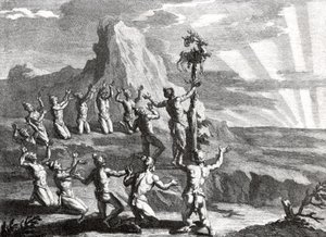 Zonaanbidding door inheemse indianen van Noord-Amerika door Bernard Picart