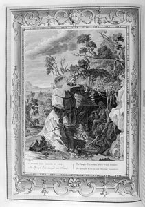 De nimf Echo veranderd in geluid, 1733 door Bernard Picart