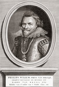 Portret van Filips Willem, Prins van Oranje (1554-1618) door Bernard Picart