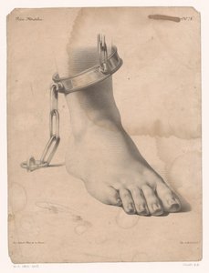 Studie van voet met geketende enkel door Bernard Romain Julien