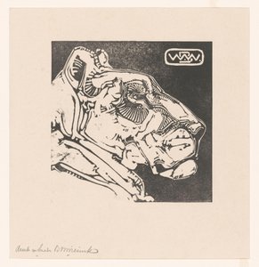 Kop van een leeuwin door Bernard Willem Wierink (signed by artist)