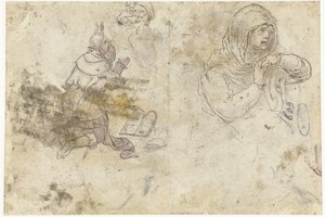 Mozes en een treurende Maria of Maria Magdalena door Bernard van Orley