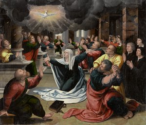 Pinksteren, circa 1530 door Bernard van Orley