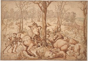 Wilde zwijnenjacht door Bernard van Orley