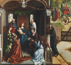 Maagd en Kind aanbeden door Sint Maarten, 1514