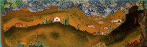 Toscaans landschap door Bernardino Barbatelli