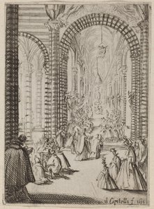 Interieur van een kerk door Bernardino Capitelli