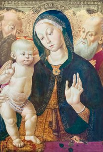 De Maagd en Kind met Twee Heiligen, ca. 1500 door Bernardino Fungai