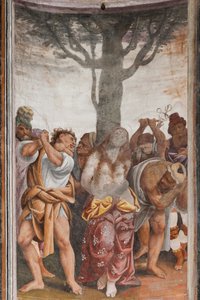 Detail van Het Martelaarschap van Sint-Catharina (fresco) door Bernardino Lanino