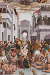 Detail van Het Martelaarschap van Sint-Catharina (fresco) door Bernardino Lanino