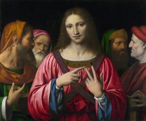 Christus en de dokters van de wet, schilderij van Bernardino Luini (1481-1532), circa 1515-1530, Londen, National Gallery door Bernardino Luini