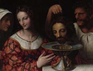 Salome met het hoofd van de heilige Johannes de Doper door Bernardino Luini