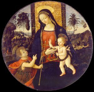 Maagd en kind met Johannes de Doper als jongen door Bernardino Pinturicchio