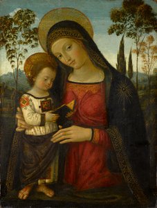 Madonna en kind, circa 1490-1495 door Bernardino di Betto Pinturicchio