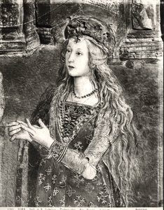 St. Catherine, mogelijk een portret van Lucrezia Borgia (1480-1519) uit de Levens van de Heiligen cyclus, Sala dei Santi, 1492-94 door Bernardino di Betto Pinturicchio