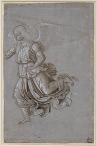 Studie van een vliegende engel door Bernardino di Betto Pinturicchio