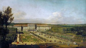 Schönbrunn Paleis gezien vanuit de tuinen door Bernardo Bellotto