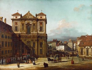 De Freyung in Wenen, vanuit het noordwesten, tussen 1758 en 1761 door Bernardo Bellotto