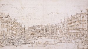 Het Grote Kanaal, Venetië, met de Rialtobrug vanuit het Zuiden