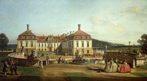 Het keizerlijke kasteel van Schlosshof vanaf de tuinzijde door Bernardo Bellotto