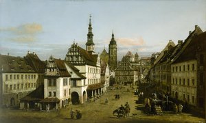 Duits: Städtebild (Marktplaats in Pirna) De marktplaats in Pirna