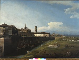 Uitzicht op Turijn vanaf de kant van de Koninklijke Tuinen door Bernardo Bellotto