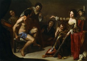 Hercules en Omphale door Bernardo Cavallino