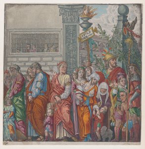 Blad 7: processie, uit De Triomf van Julius Caesar, 1599 door Bernardo Malpizzi
