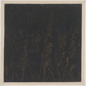 Blad 8 uit De Triomfen van Caesar, naar Mantegna, 1599 door Bernardo Malpizzi