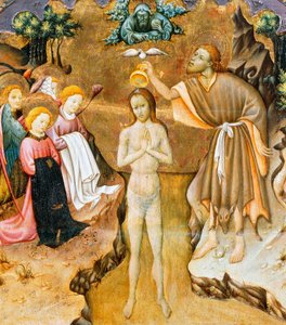 Doop van Christus (detail) door Bernardo Martorell