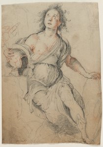Allegorisch figuur, c.1635 (zwarte krijt met rode krijt)