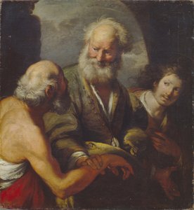 Sint-Pieter geneest een verlamde door Bernardo Strozzi