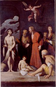 De genezing van de verlamde door Bernardo Strozzi