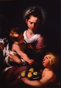 De Maagd en het Kind met het Kind Sint Jan door Bernardo Strozzi