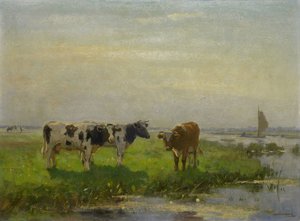 Koeien in de wei door Bernardus Antonie van Beek