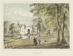 Gezicht te Alkmaar met de Laurenskerk door Bernardus Gerardus ten Berge
