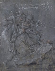 Paar geliefden met de Duivel en Cupido, 1503 door Bernhard Strigel