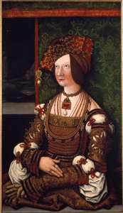 Portret van keizerin Bianca Maria (Blanche-Marie) Sforza door Bernhard Strigel