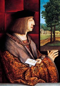 Portret van Maximiliaan I van Oostenrijk door Bernhard Strigel