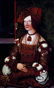 Portret van keizerin Bianca Maria Sforza door Bernhard Strigel