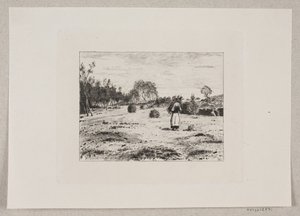 Landschap met een Vrouw die Takken Draagt door Bernhard Ulrik Middelboe