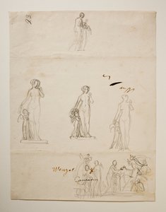 Parijs en de drie Godinnen. Venus en Cupido door Bertel Thorvaldsen