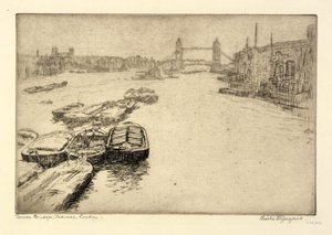 Tower Bridge, Theems, Londen door Bertha E. Jaques