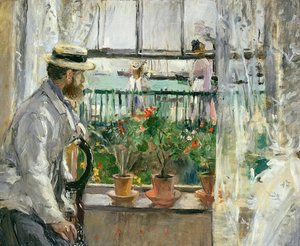 Eugène Manet op het Isle of Wight, 1875 door Berthe Morisot