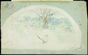 Waaier met afbeelding van Bougival, 1884