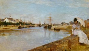Frans: Vue du petit port de Lorient De haven van Lorient door Berthe Morisot