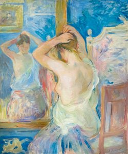 Voor de spiegel door Berthe Morisot