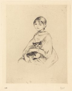 Meisje met Kat door Berthe Morisot