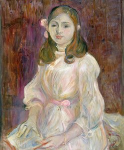 Portret van Julie Manet (1878-1966) met een boek, 1889